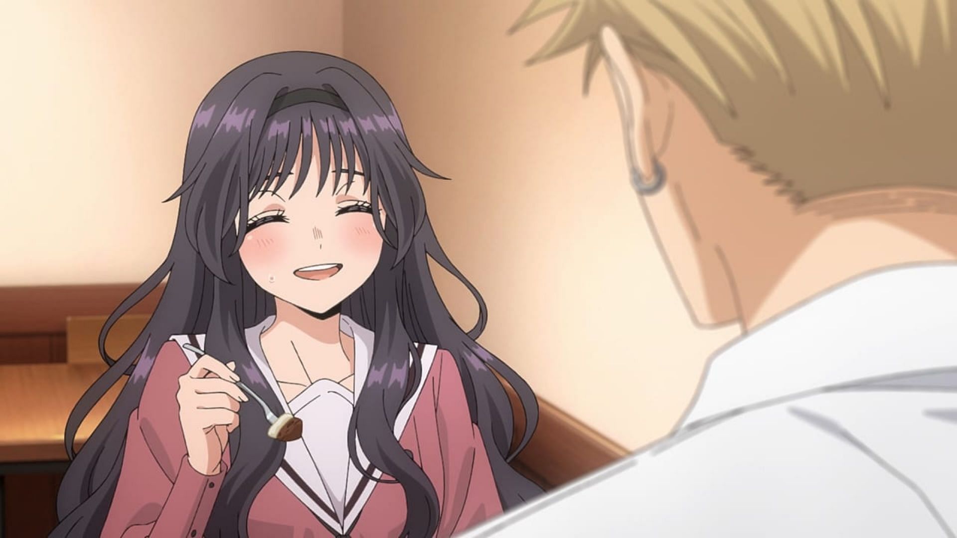 Kaoruko and Rintaro at the cake shop (Image via CloverWorks)